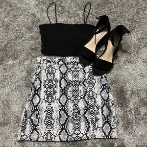 XS Snakeskin Mini Skirt